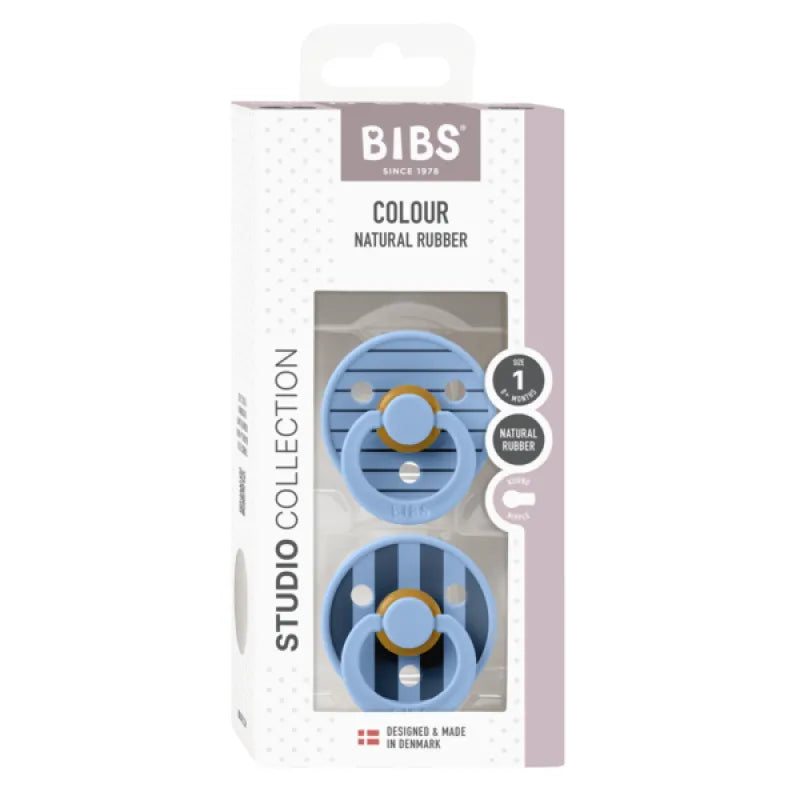 Studio Colour Каучуков Биберон 2 Бр. (0 6 М.) Pin Sky Blue Mix Bibs