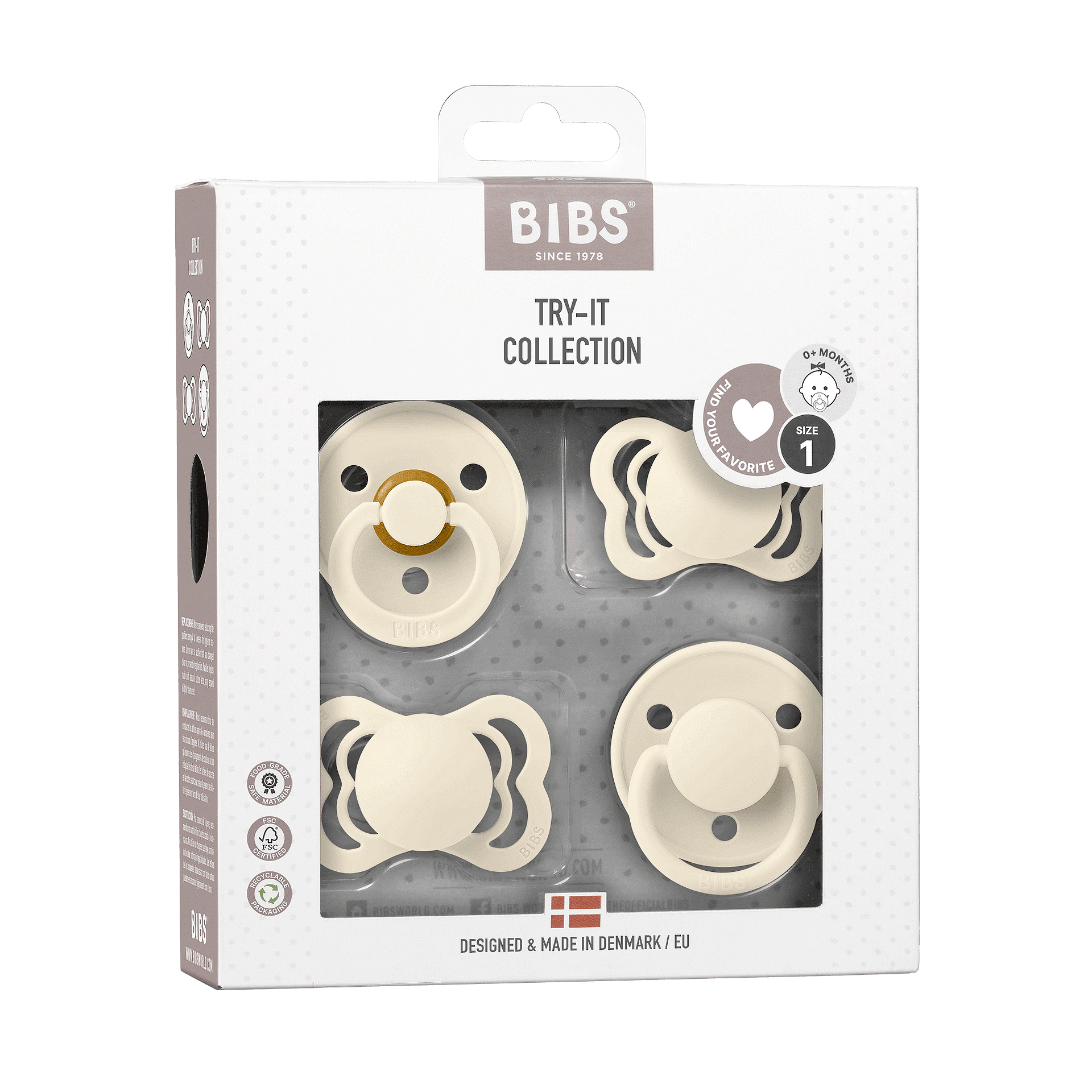 Try It Collection Биберони Силикон Каучук 4 Бр. Ivory Bibs