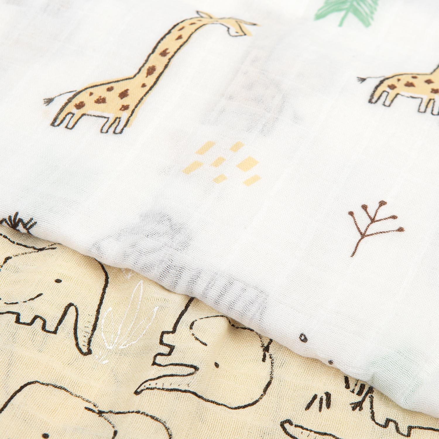 Комплект Бамбукови Муселинови Пелени 120x120 См. 2 Бр. Giraffe White Bimbidreams