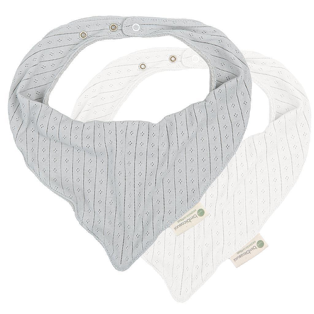 Комплект Бебешки Бандани 43x21 См. 2 Бр. Des White Grey Bimbidreams