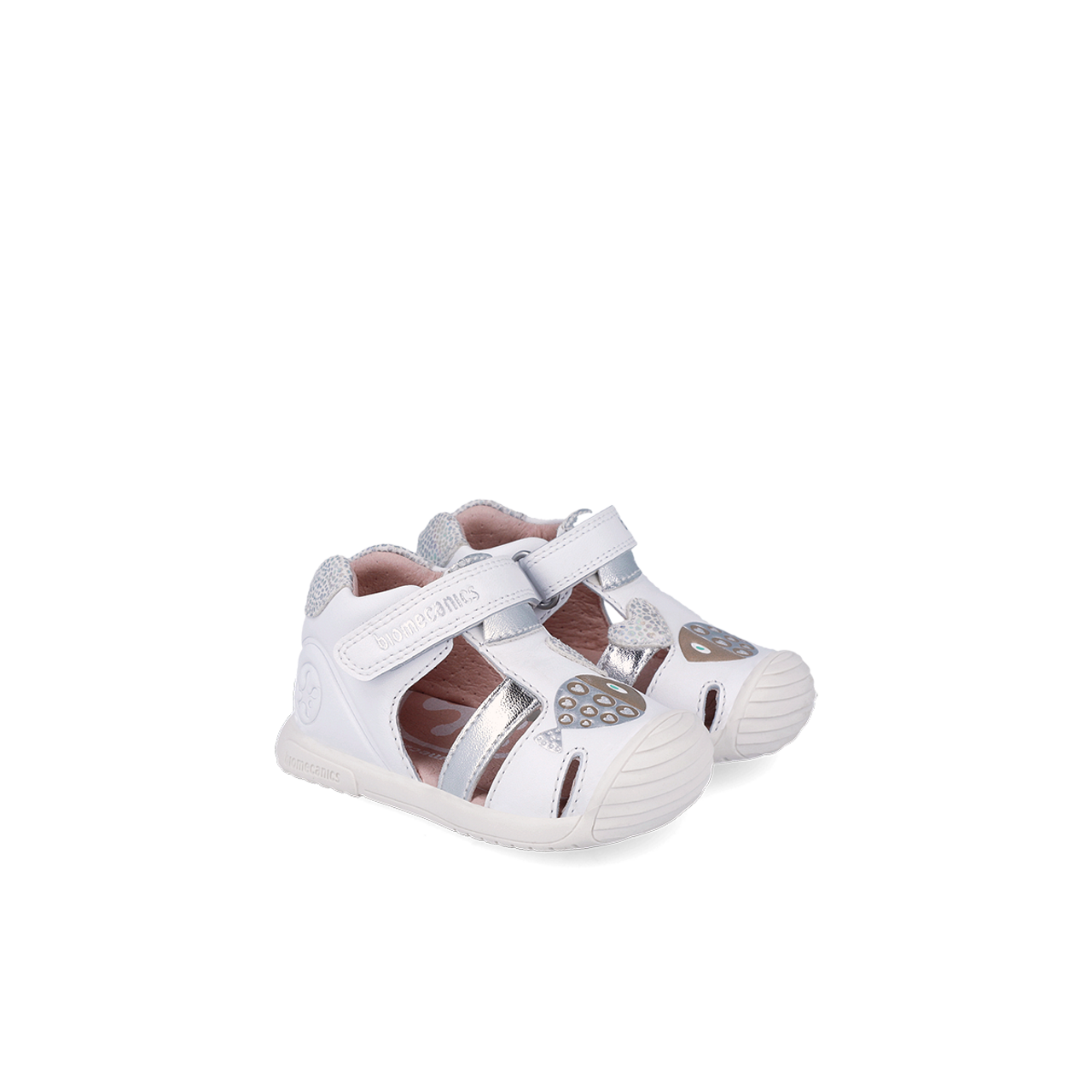 Сандали За Прохождане №18 24 Sandalia Peces Napa Blanco Y Plate Biomecanics