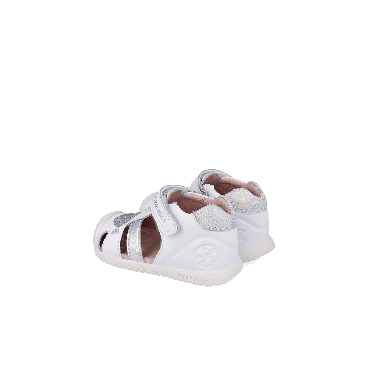 Сандали За Прохождане №18 24 Sandalia Peces Napa Blanco Y Plate Biomecanics
