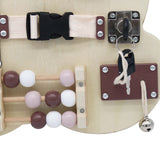 Дървен Бизи Борд Мече Монтесори Дъска За Фина Моторика, 30x39 См Ginger Home
