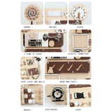 Дървен Бизи Борд Мече Монтесори Дъска За Фина Моторика, 30x39 См Ginger Home