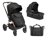 Комбинирана Количка 2В1 С Кош За Новородено Kara Черен --- BebeMama