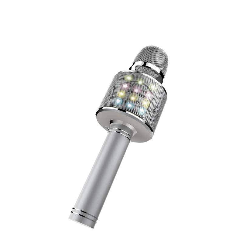 Детски Парти Микрофон С Led Светлини - Сребрист