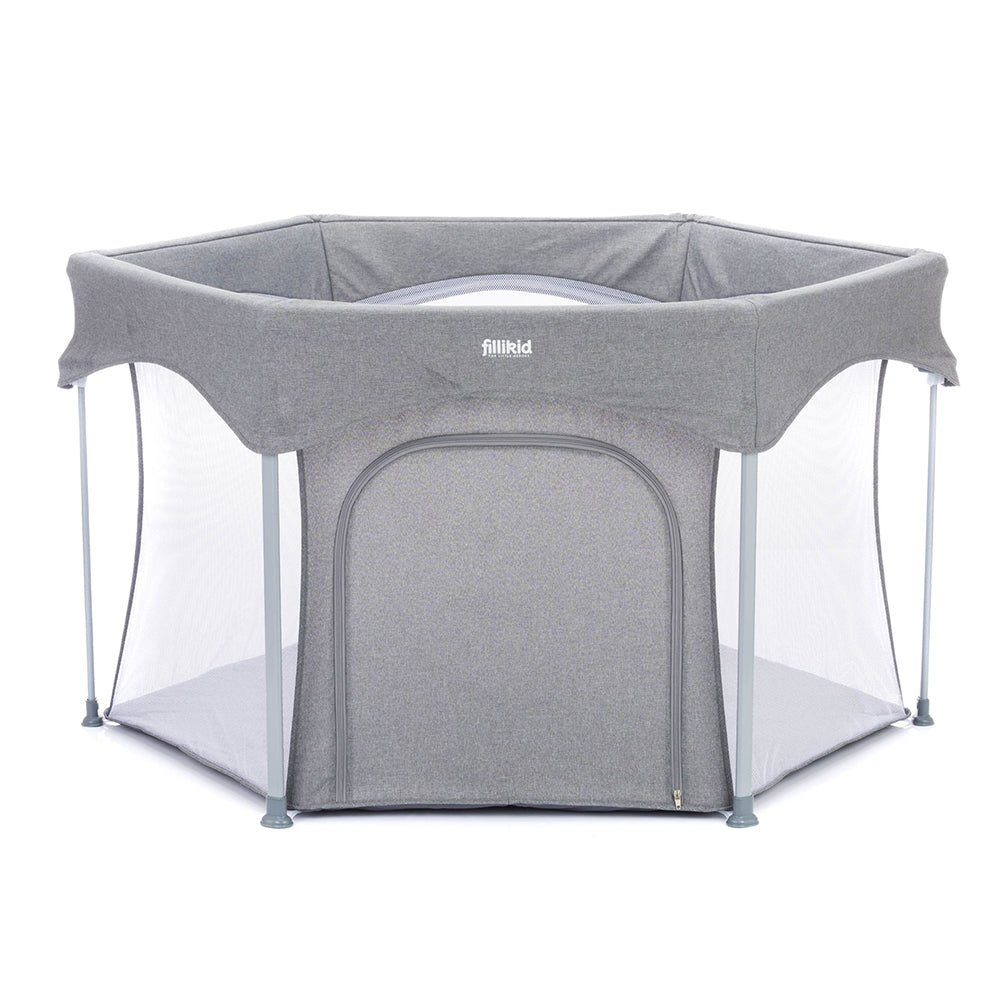 Fillikid Playpen Athen Шестоъгълна, Сгъваема Кошара За Игра - Grey