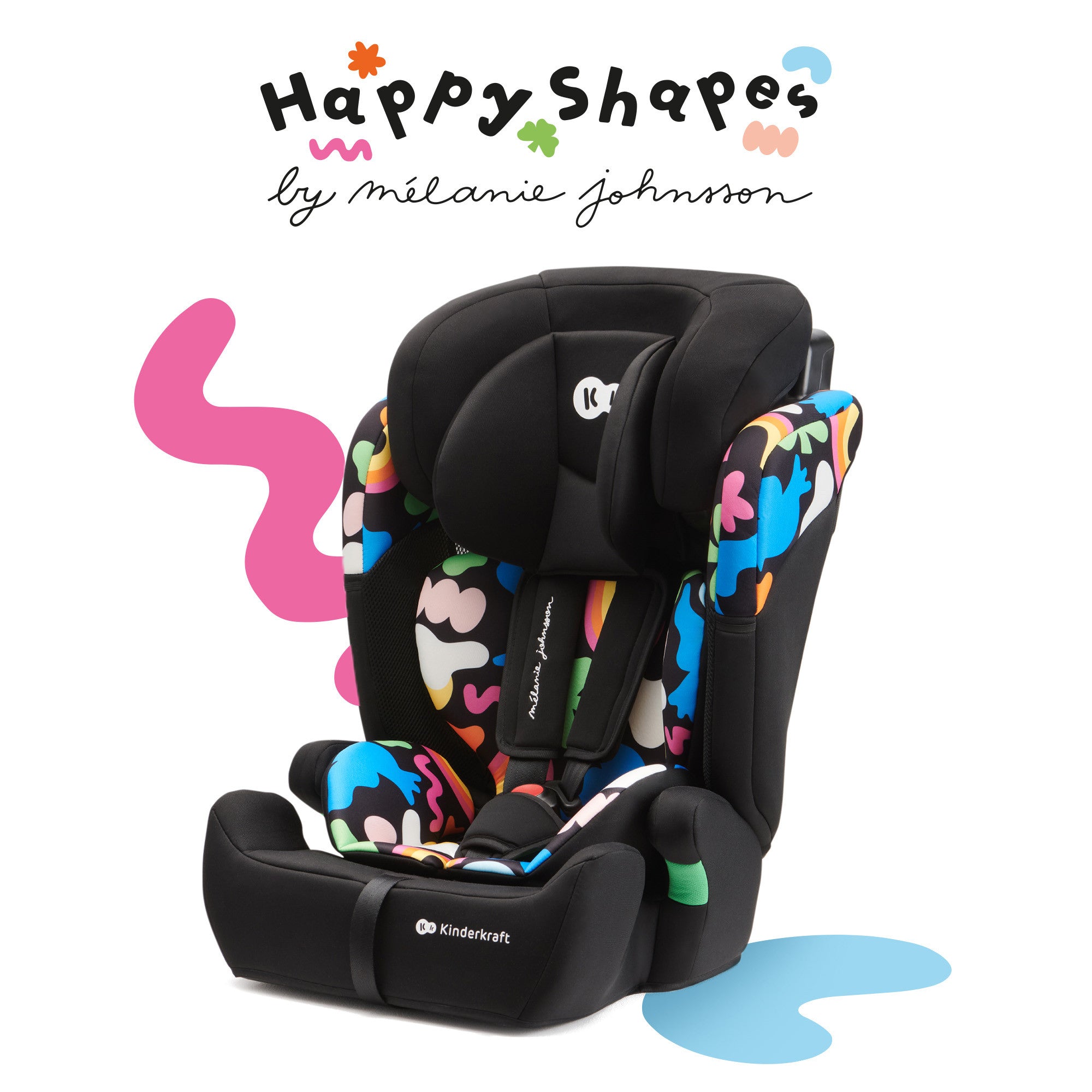 Бустерна Седалка Kinderkraft Comfort Up I-Size, Happy Shapes --- BebeMama