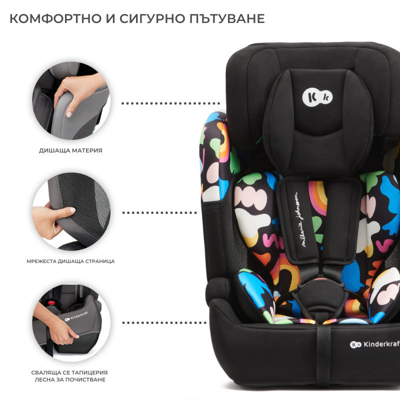 Бустерна Седалка Kinderkraft Comfort Up I-Size, Happy Shapes --- BebeMama