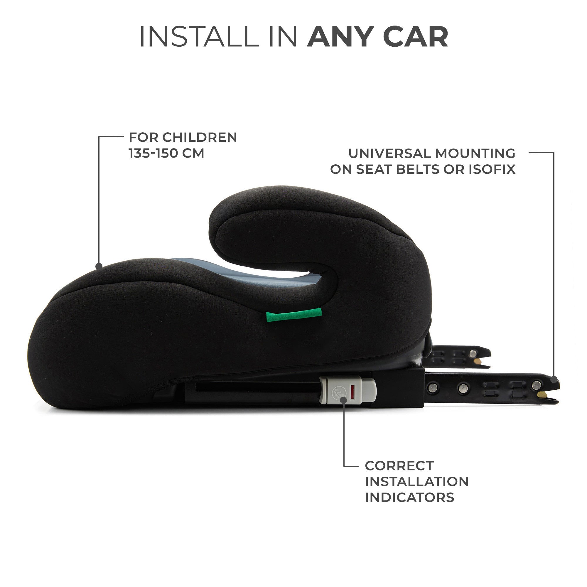 Бустерна Седалка Kinderkraft I-Boost, Черна --- BebeMama