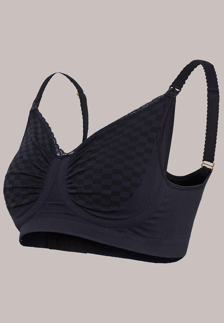 Безшевен Сутиен За Бременни И Кърмачки С Банел Carri Gel Deluxe Black Check 5714399031631 Carriwell