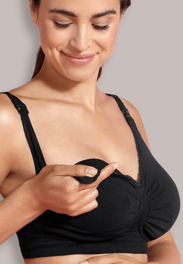Безшевен Подплатен Сутиен За Бременни И Кърмачки С Банел Carri Gel Black 5714399034236 Carriwell