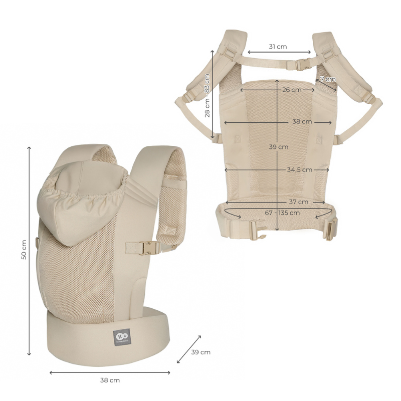 Carrybee Ергономична Раница Beige Kinderkraft
