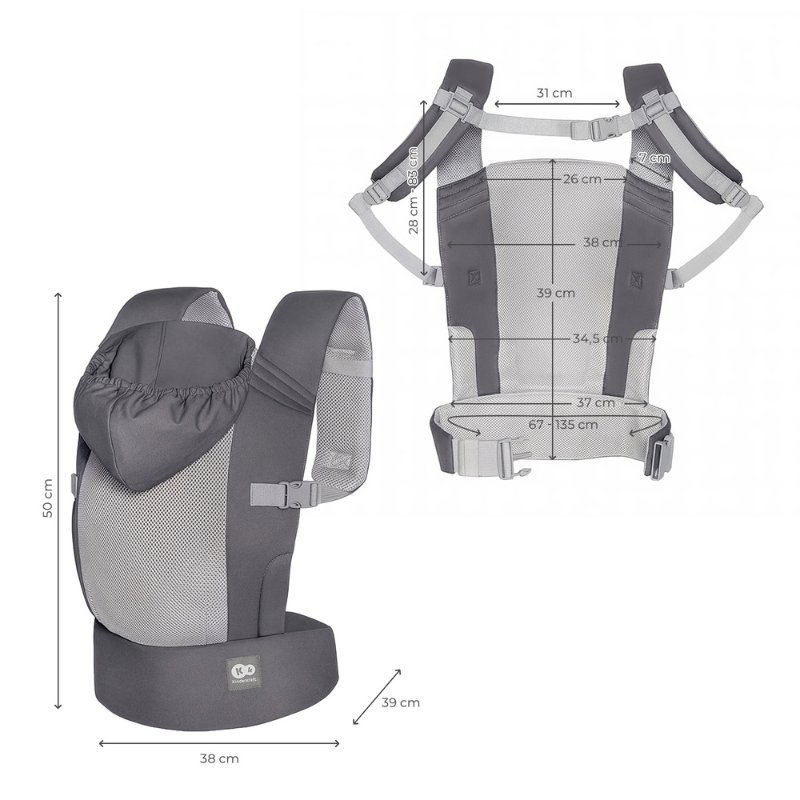 Carrybee Ергономична Раница Grey Kinderkraft