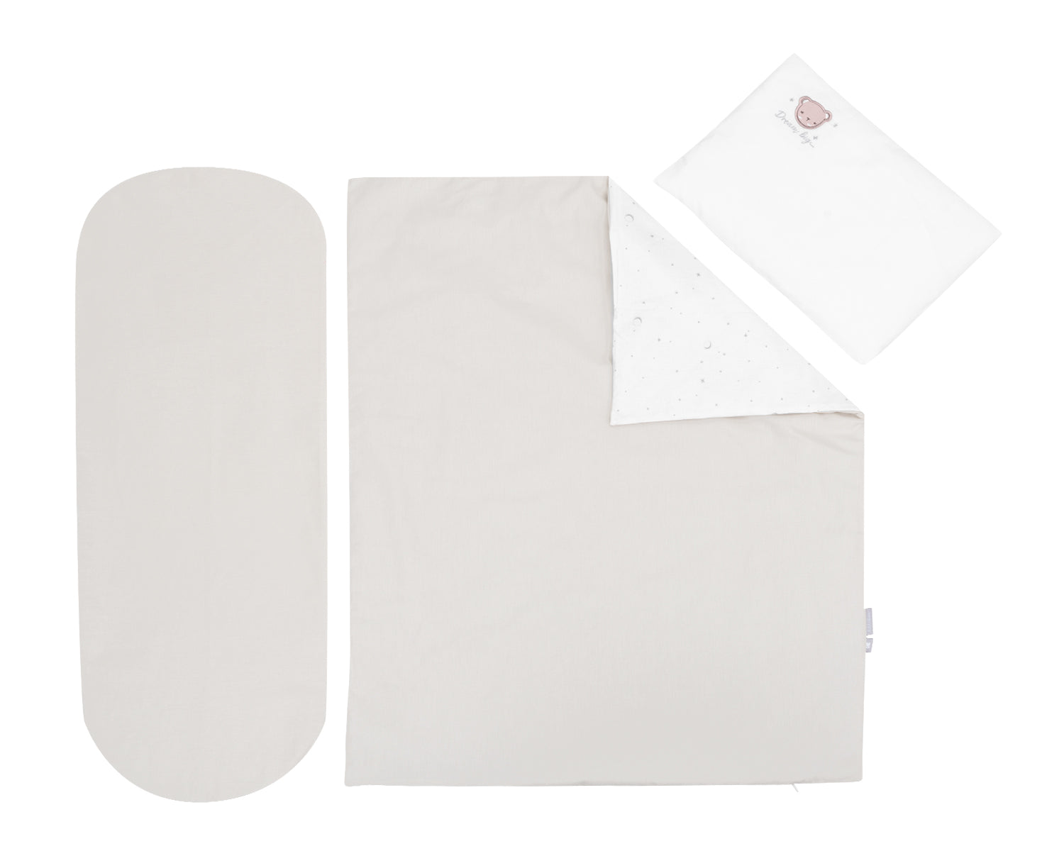 Set de lenjerie de pat pentru cărucior, 6 piese, Dream Big, bej
