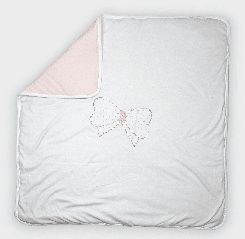 Rainy Бебешка пелена 85х85 см. екрю интер + розово трико + бродерия панделка
