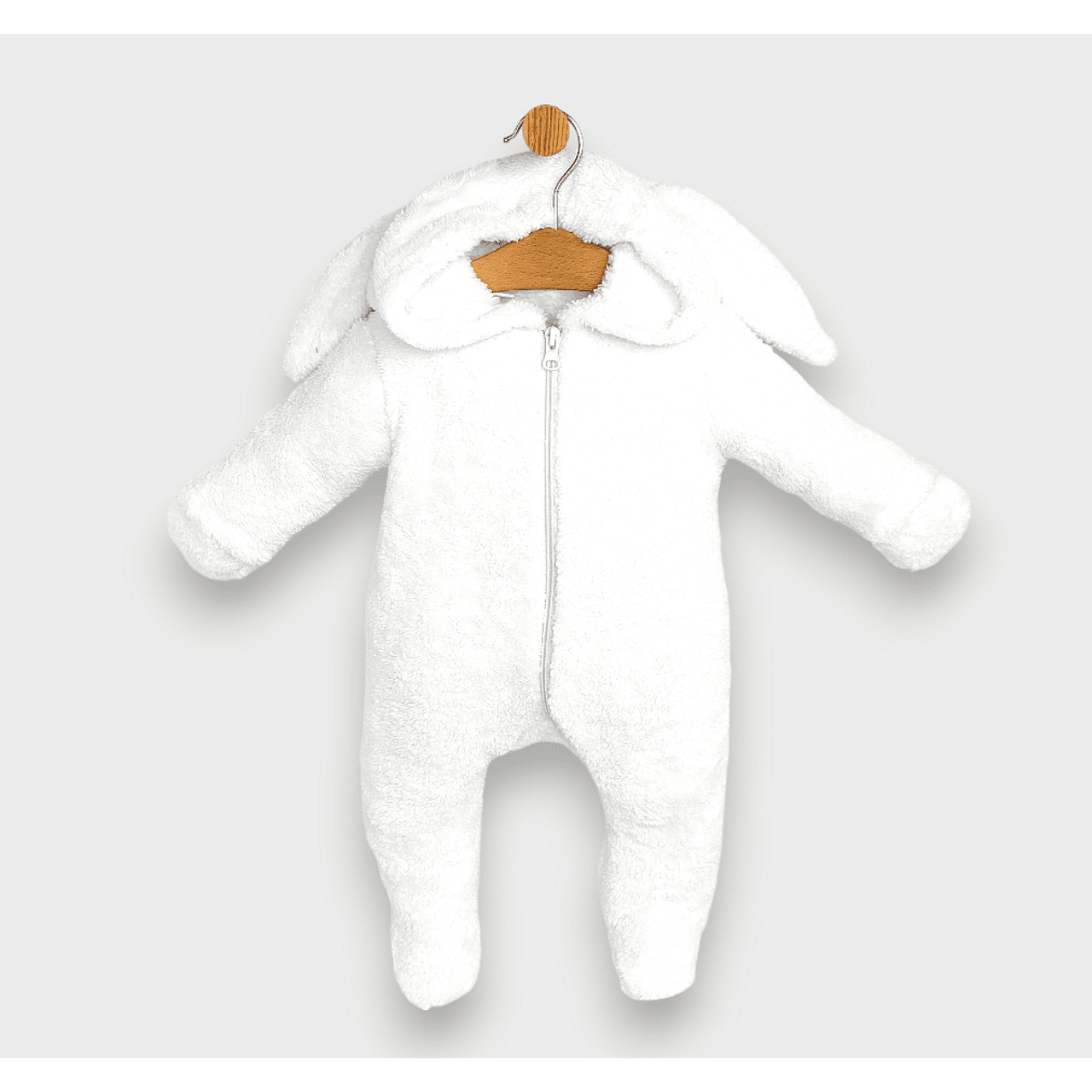 Rainy Бебешки зимен гащеризон Зайче 48 бял