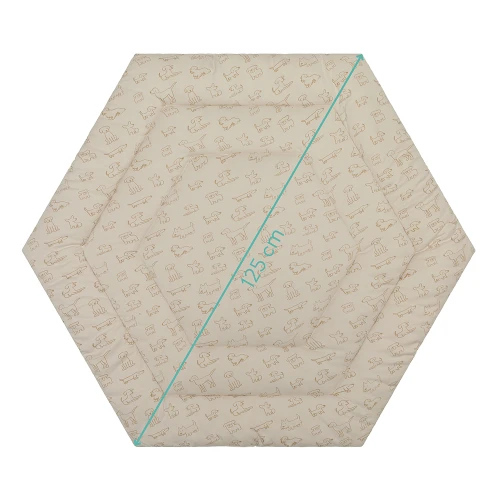 Fillikid Puha játszószőnyeg összecsukható járókába (Ø 125 cm) - Dogs Beige