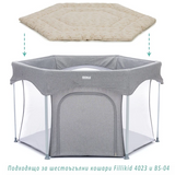 Fillikid Puha játszószőnyeg összecsukható járókába (Ø 125 cm) - Dogs Beige