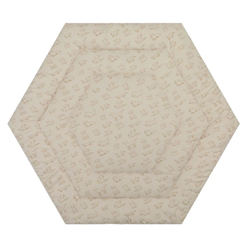 Fillikid Puha játszószőnyeg összecsukható járókába (Ø 125 cm) - Dogs Beige