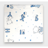 Rainy Бебешки чаршаф за количка 55/78 Мече с букви син