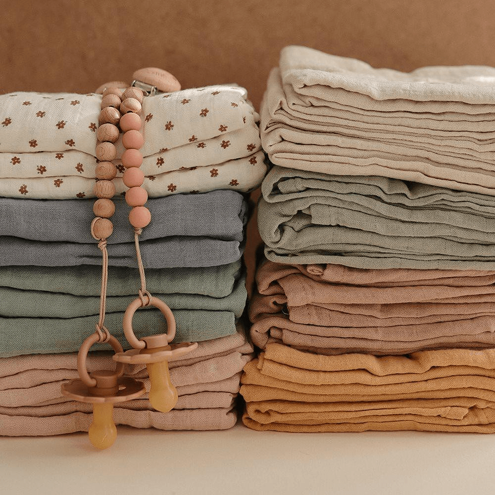 Scutece Mushie din muselină, 3 buc., naturale