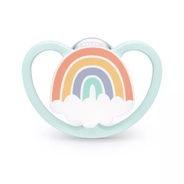 NUK биберон залъгалка силикон 0-6 мес. 1бр Space + box