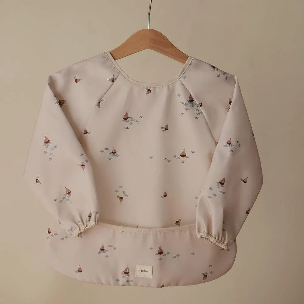 Mushie Лигавник с ръкави Long Sleeve Bib Boats