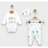 Set bebeluș Rainy din 3 piese, născut în 2024, 62 cm.