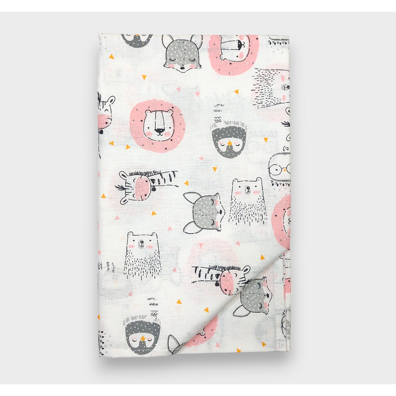 Rainy Бебешки чаршаф за количка 55х95 см. Животинки розово