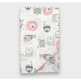 Rainy Бебешки чаршаф за количка 55х95 см. Животинки розово
