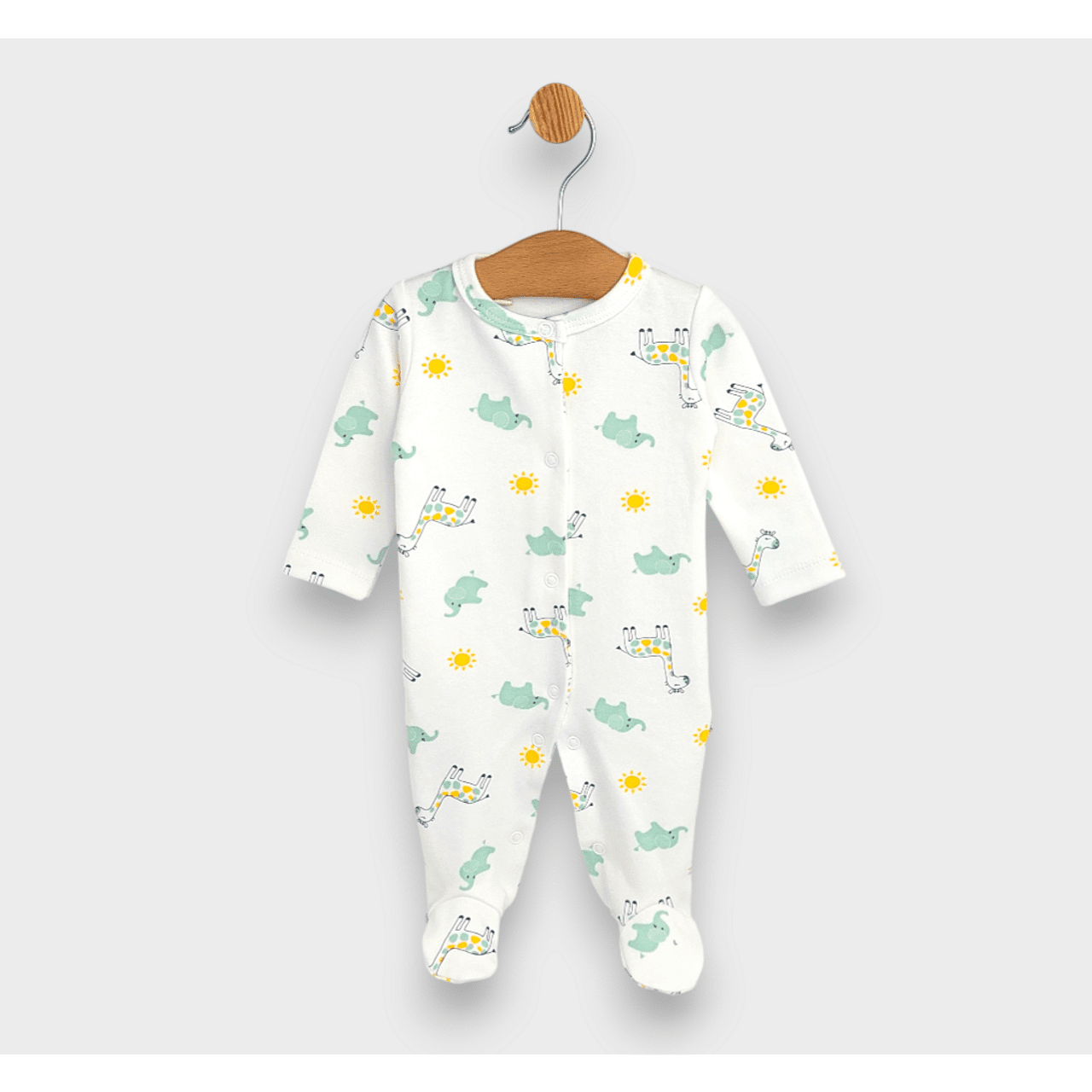 Salopetă Rainy Baby cu închidere frontală 48 - 68 cm. Girafă și elefant