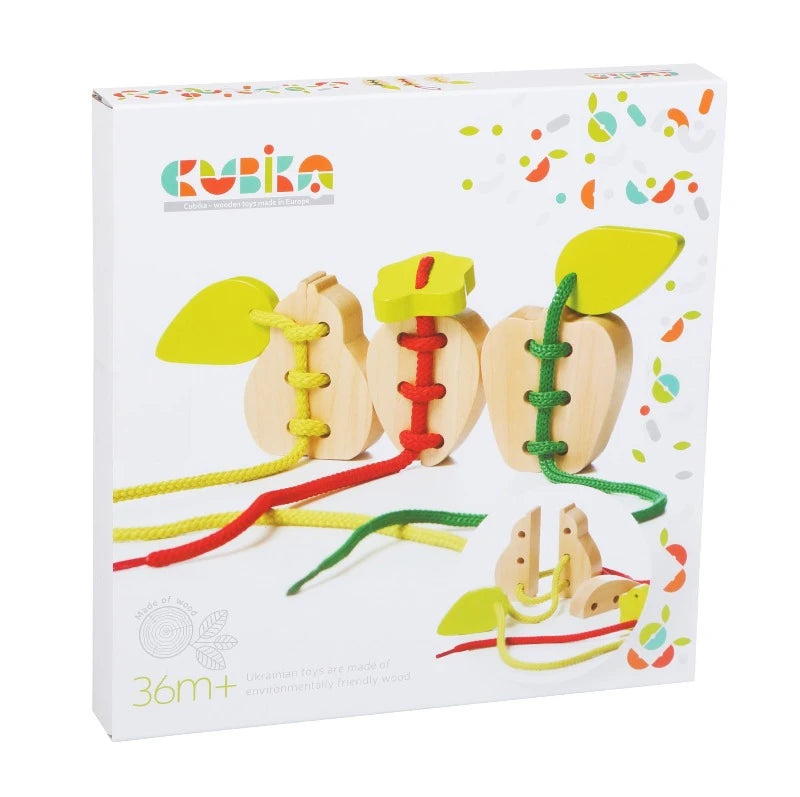 Дървен Комплект Играчки С Връзки Плодове 14811 Cubika