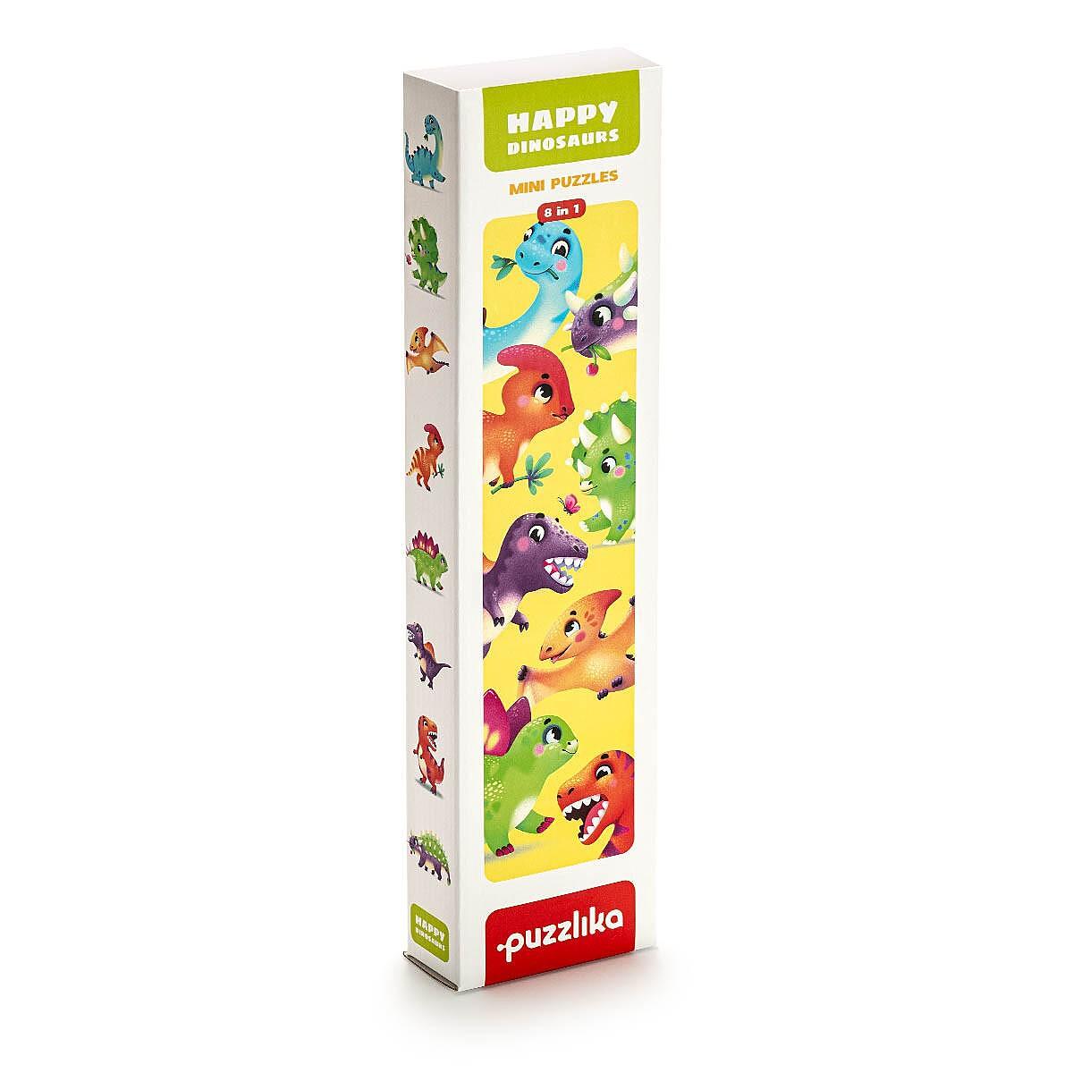 Детски Пъзел 8в1 Puzzles Happy Dinosaurs 15252 Cubika