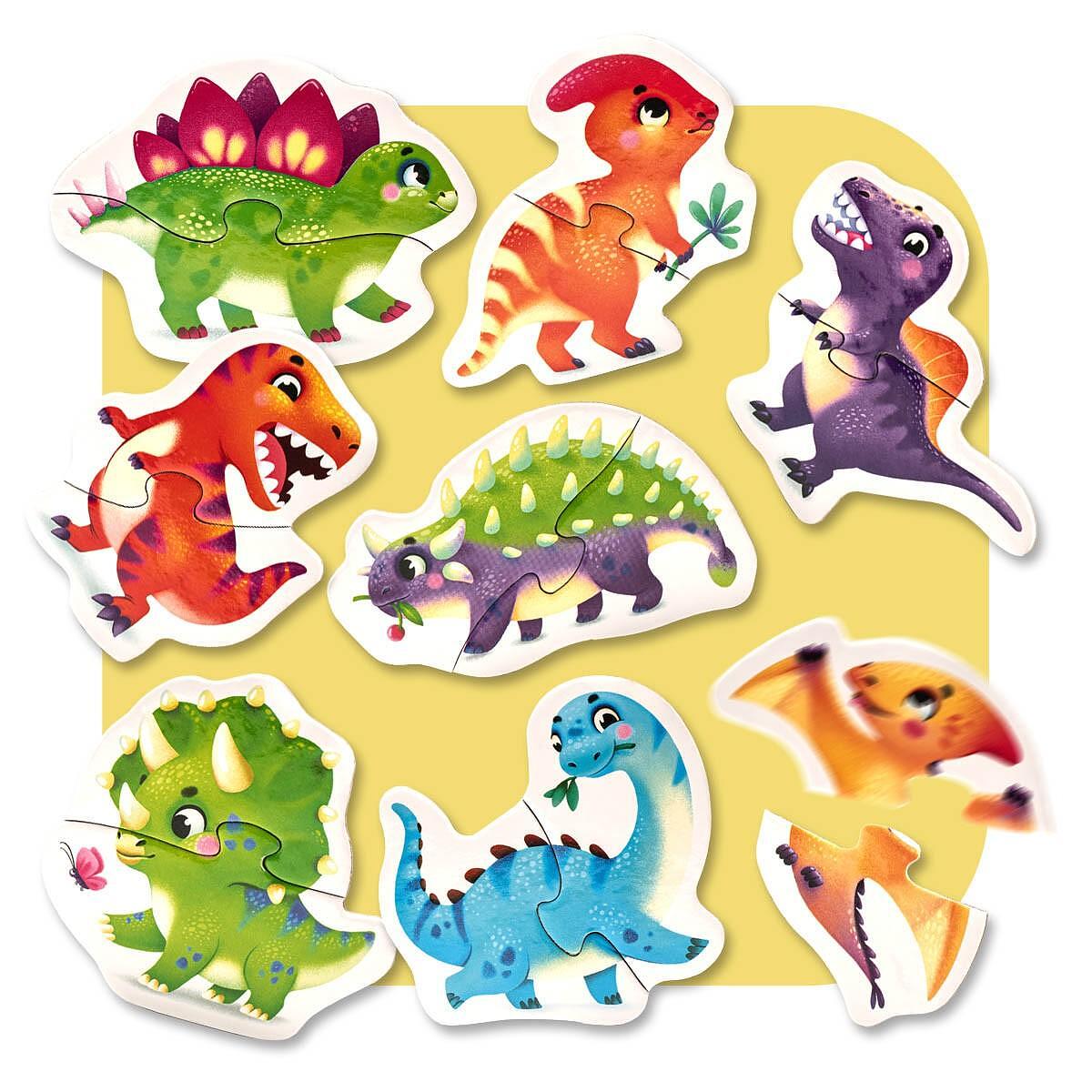 Детски Пъзел 8в1 Puzzles Happy Dinosaurs 15252 Cubika