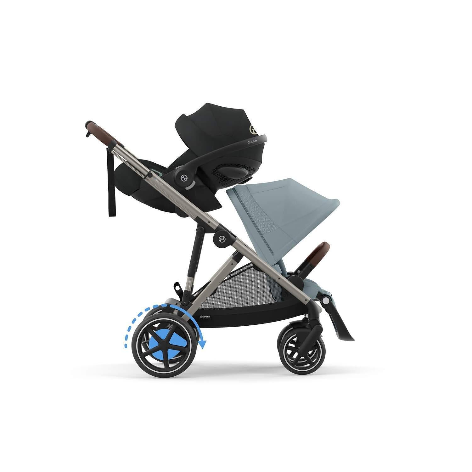 Gold Бебешка Количка Egazelle S Tpe Stormy Blue Cybex