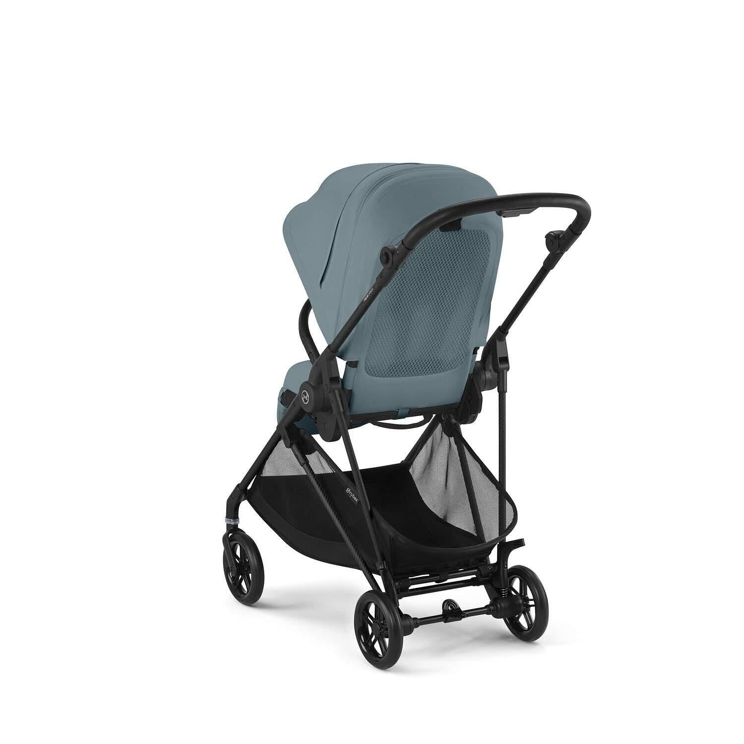 Gold Бебешка Количка Melio Carbon Stormy Blue Cybex