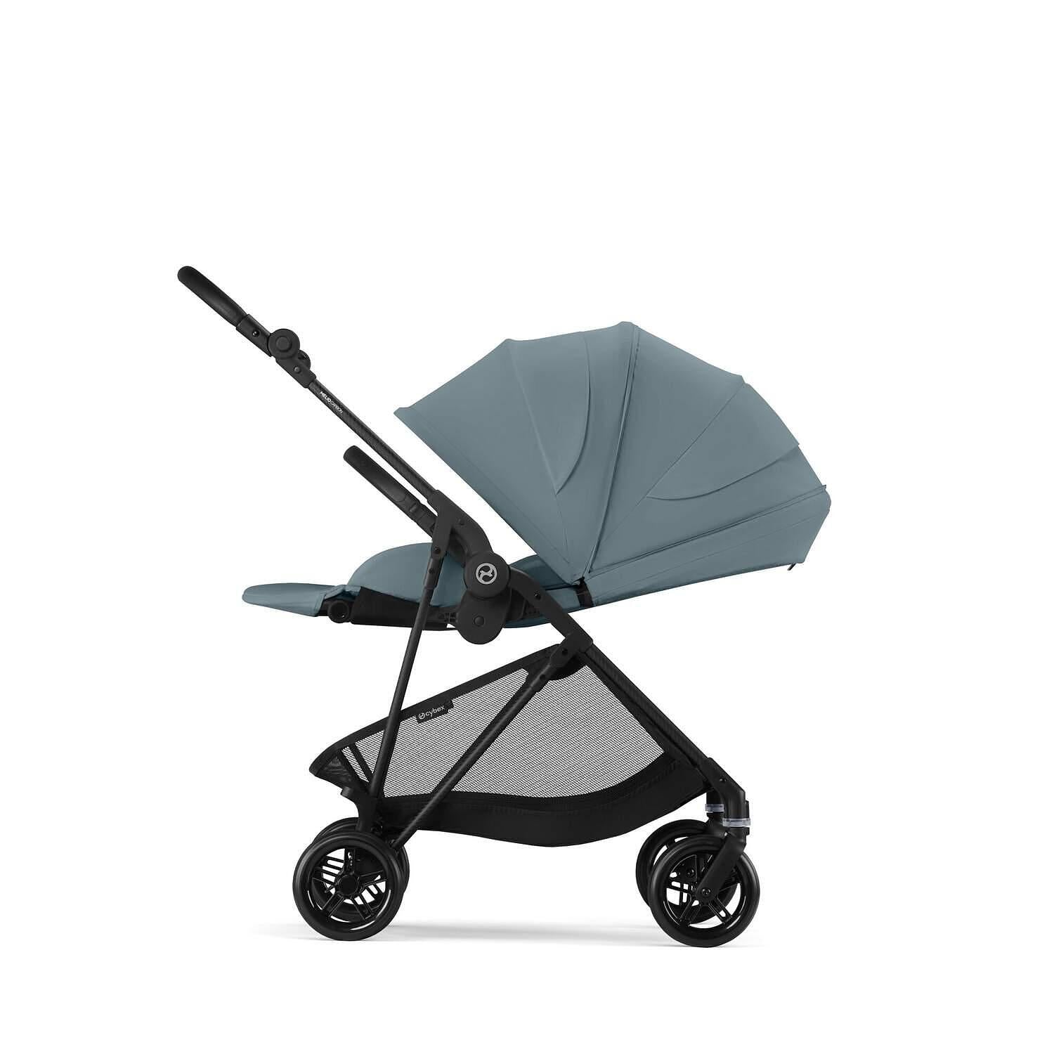 Gold Бебешка Количка Melio Carbon Stormy Blue Cybex