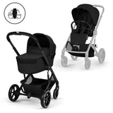 Gold Бебешка Комбинирана Количка Balios S Lux Blk Moon Black 2026 + Сгъваем Кош За Новородено Cybex