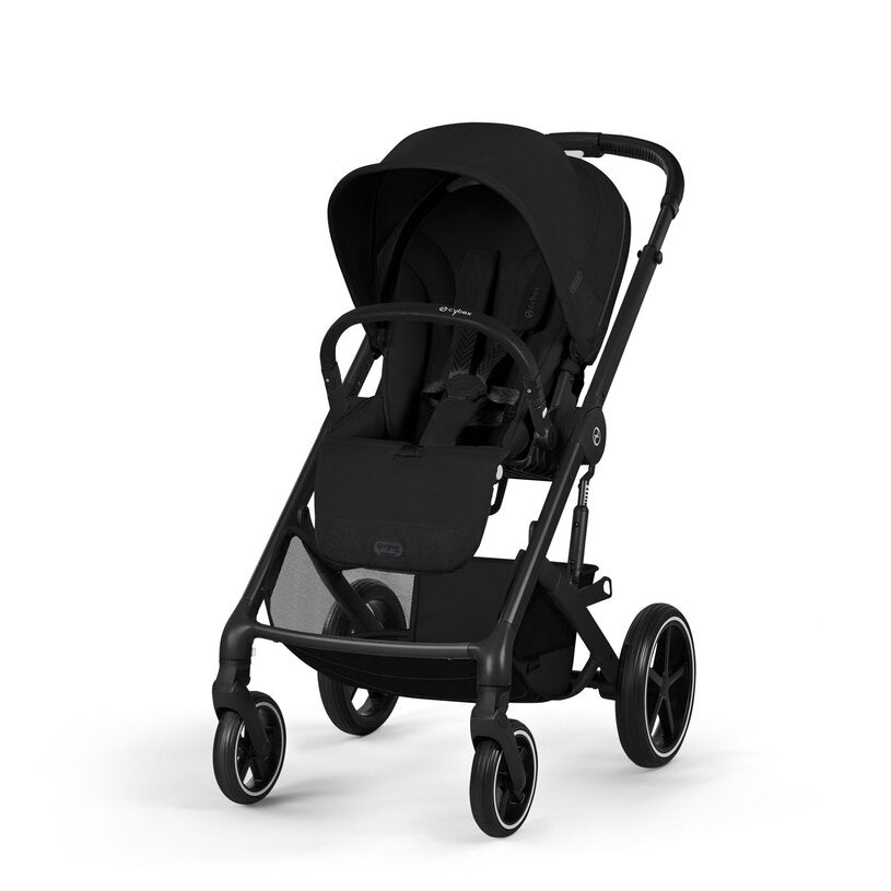 Gold Бебешка Комбинирана Количка Balios S Lux Blk Moon Black 2026 + Сгъваем Кош За Новородено Cybex