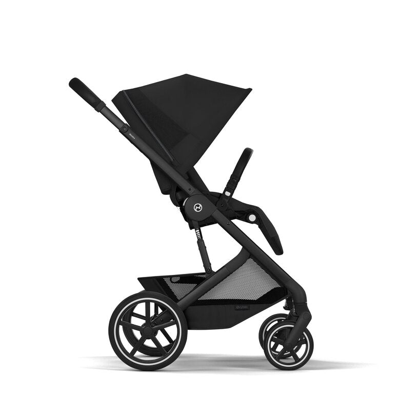 Gold Бебешка Комбинирана Количка Balios S Lux Blk Moon Black 2026 + Сгъваем Кош За Новородено Cybex