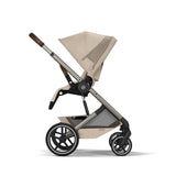 Gold Бебешка Комбинирана Количка Balios S Lux Tpe Almond Beige 2026 + Сгъваем Кош За Новородено Cybex
