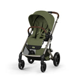 Gold Бебешка Комбинирана Количка Balios S Lux Tpe Moss Green 2026 + Сгъваем Кош За Новородено Cybex