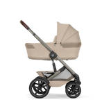 Gold Бебешка Комбинирана Количка Talos S Lux + Сгъваем Кош За Новородено Almond Beige Cybex