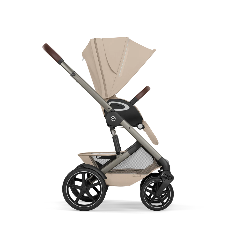 Gold Бебешка Комбинирана Количка Talos S Lux + Сгъваем Кош За Новородено Almond Beige Cybex