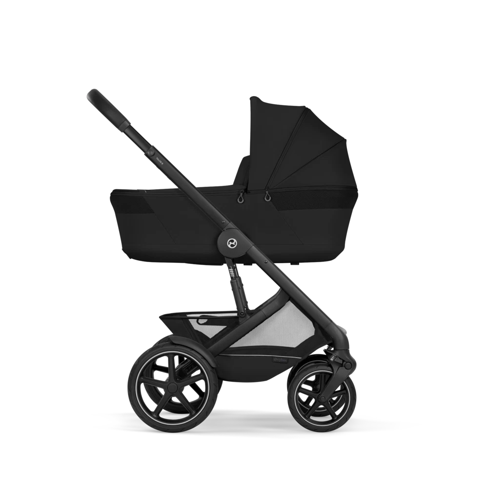 Gold Бебешка Комбинирана Количка Talos S Lux + Сгъваем Кош За Новородено Moon Black Cybex