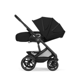 Gold Бебешка Комбинирана Количка Talos S Lux + Сгъваем Кош За Новородено Moon Black Cybex