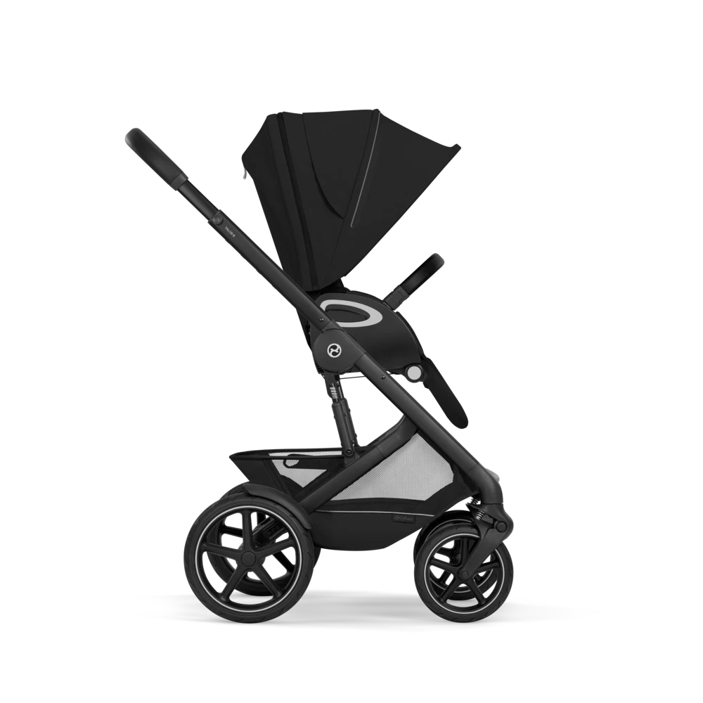 Gold Бебешка Комбинирана Количка Talos S Lux + Сгъваем Кош За Новородено Moon Black Cybex