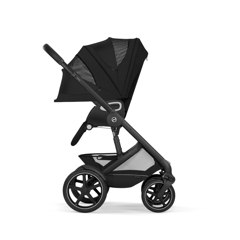 Gold Бебешка Комбинирана Количка Talos S Lux + Сгъваем Кош За Новородено Moon Black Cybex