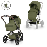 Gold Бебешка Комбинирана Количка Talos S Lux + Сгъваем Кош За Новородено Moss Green Cybex